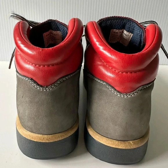 Timberland: Junior Field Boots. Grey and Red Colorway Size 5.5 Leather - Picture 5 of 14